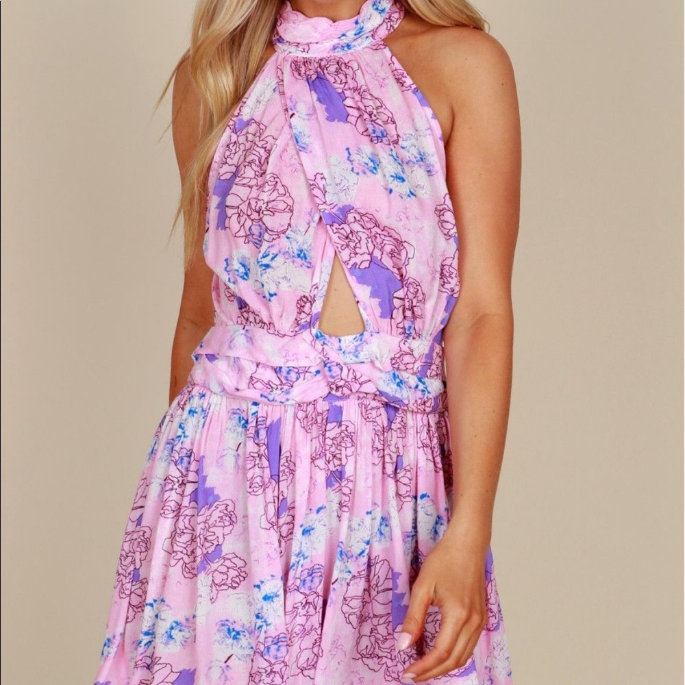 Sophie & Trey Print Romper w/ partial open back